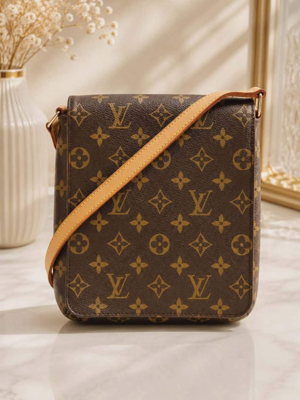 Authentic Louis Vuitton Musette Salsa Monogram Canvas Crossbody Shoulder Bag